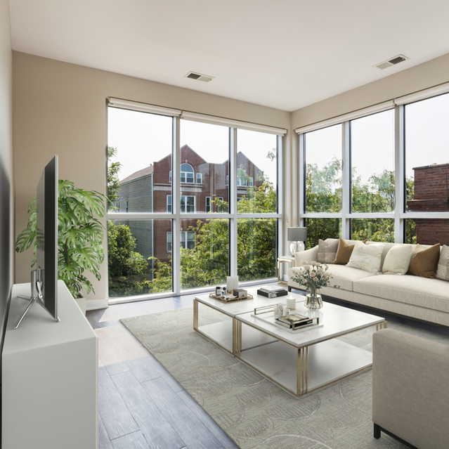 Mode Logan Square - Living Room with a Flat Screen TV